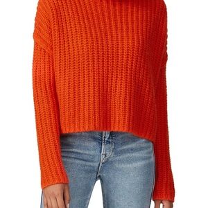 Rebecca Minkoff orange knit crop sweater size M